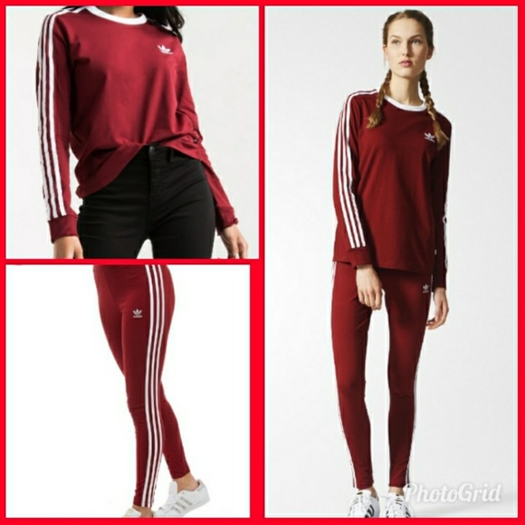 adidas Other - Adidas Originals burgundy 2 piece set